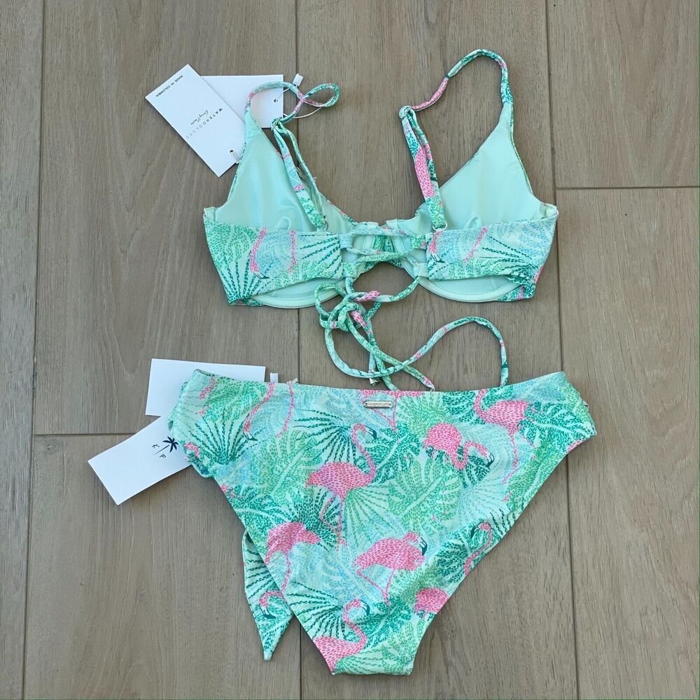 Kenny Flowers Green Tropical Leaf & Pink Floral Bikini - Picture 5 of 11